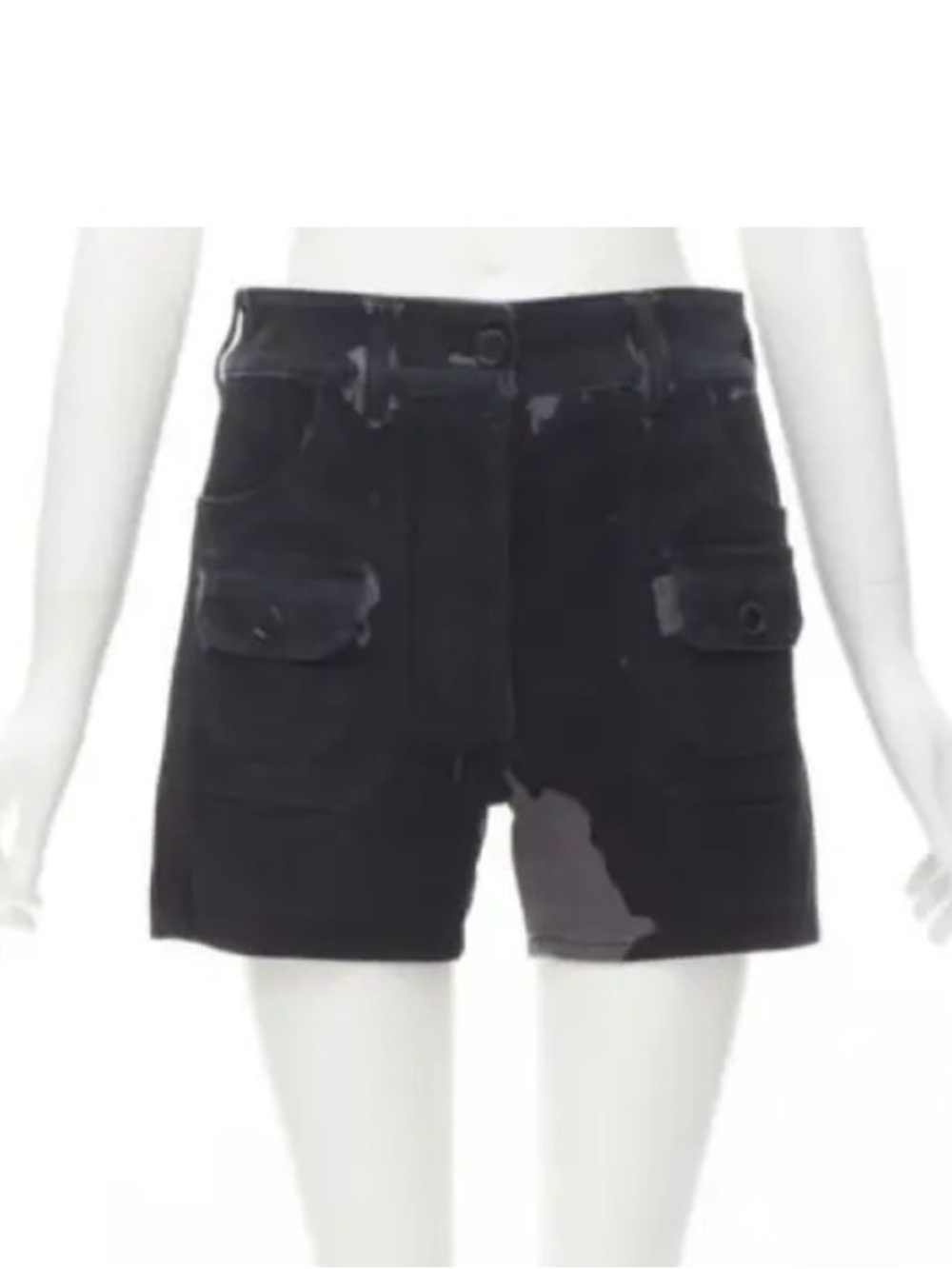 Prada Black High-Waist Cargo Pocket Shorts